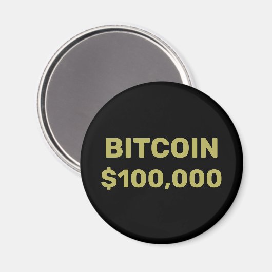 Bitcoin 100000 Feier Magnet (Vorderseite/Rückseite)