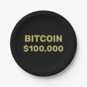 Bitcoin 100000 Feier Pappteller (Vorderseite)