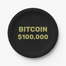 Bitcoin 100000 Feier Pappteller