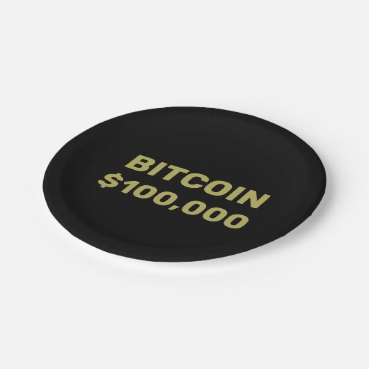 Bitcoin 100000 Feier Pappteller (Schrägansicht)
