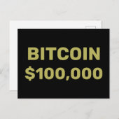 Bitcoin 100000 Feier Postkarte (Vorne/Hinten)