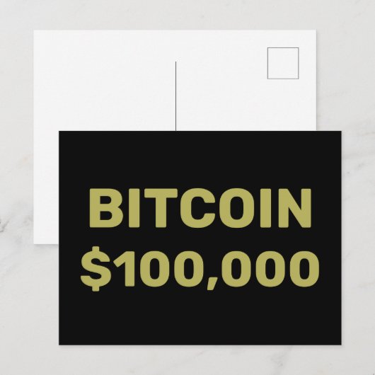 Bitcoin 100000 Feier Postkarte (Vorne/Hinten)