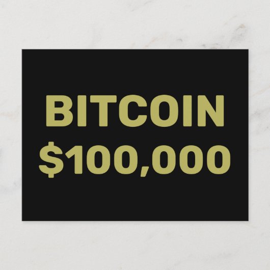 Bitcoin 100000 Feier Postkarte (Vorderseite)