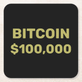 Bitcoin 100000 Feier Rechteckiger Pappuntersetzer (Vorderseite)