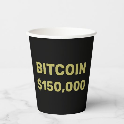 Bitcoin 150000 Celebration Pappbecher (Vorderseite)