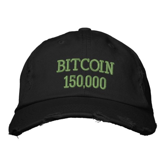 Bitcoin 150000 Feier Bestickte Baseballkappe (Vorderseite)