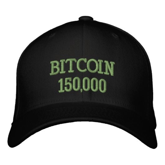 Bitcoin 150000 Feier Bestickte Baseballkappe (Vorderseite)