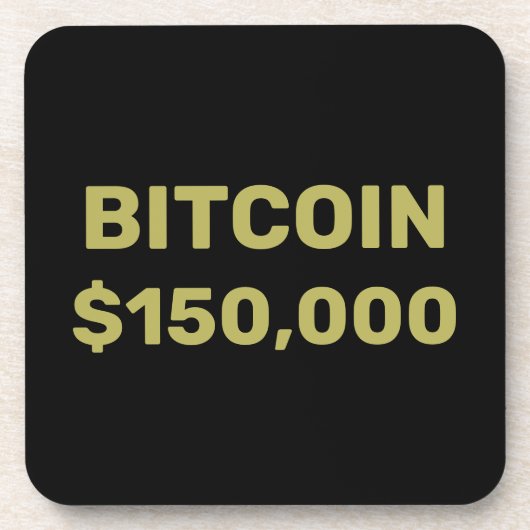Bitcoin 150000 Feier Getränkeuntersetzer (Vorderseite)
