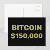 Bitcoin 150000 Feier Postkarte (Vorne/Hinten)