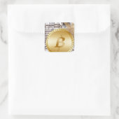 Bitcoin 18 quadratischer aufkleber (Tasche)