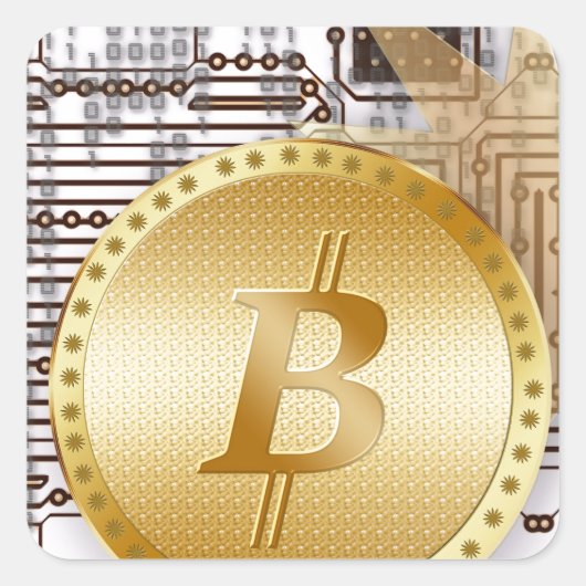 Bitcoin 18 quadratischer aufkleber (Vorderseite)