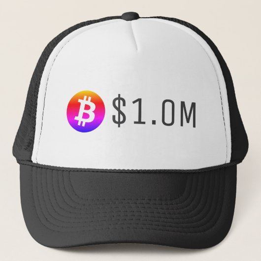 Bitcoin $ 1,0 Millionen (1.000.000 $) eine Million Truckerkappe (Vorderseite)