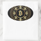 Bitcoin 2 ovaler aufkleber (Tasche)