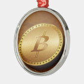 Bitcoin 2 silbernes ornament (Links)
