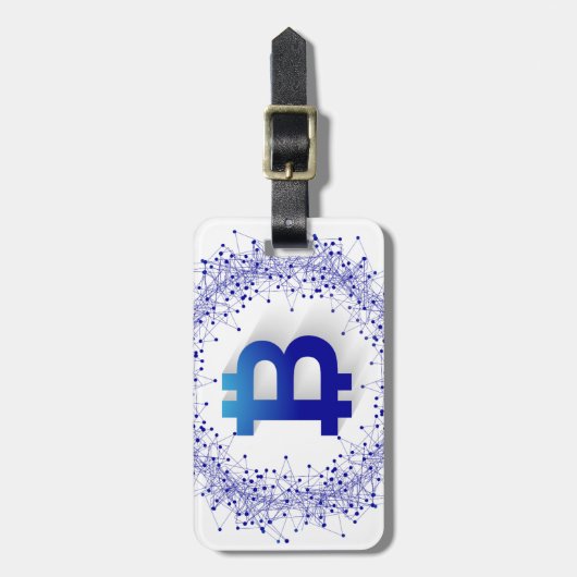 Bitcoin 5 gepäckanhänger (Vorderseite vertikal)