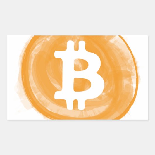 Bitcoin 6 rechteckiger aufkleber (Vorderseite)