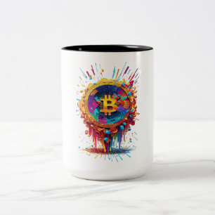 Bitcoin-Abbildung Zweifarbige Tasse