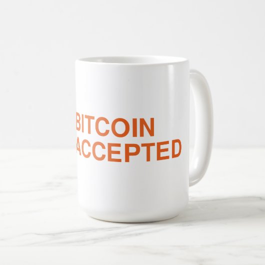 Bitcoin Akzeptierte Tasse (VorderseiteRechts)