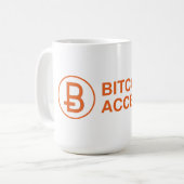 Bitcoin Akzeptierte Tasse (Vorderseite Links)