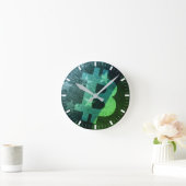 Bitcoin Amerika ₿ (Grün) Runde Wanduhr (Zuhause)