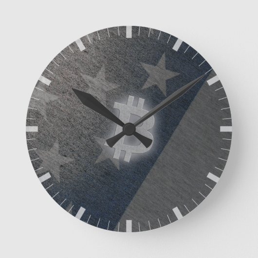 Bitcoin Amerika Runde Wanduhr (Vorderseite)