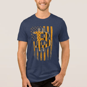 Bitcoin-Amerikanische-Flagge-Patriot-Crypto-Gadget Tri-Blend Shirt