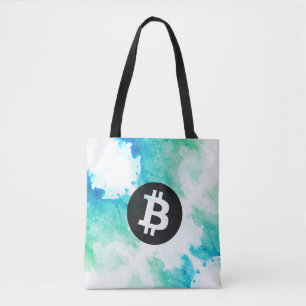 Bitcoin Aquarell (Stil 5 - Wellenreiter) Tasche