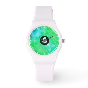 Bitcoin Aquarell (Stil $ - Green Day) Armbanduhr