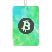 Bitcoin Aquarell (Stil $ - Green Day) Autolufterfrischer (Rückseite)