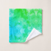 Bitcoin Aquarell (Stil $ - Green Day) Badhandtuch Set (Waschlappen)