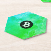Bitcoin Aquarell (Stil $ - Green Day) Untersetzer (angewinkelt)
