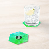 Bitcoin Aquarell (Stil $ - Green Day) Untersetzer (Vor Ort)