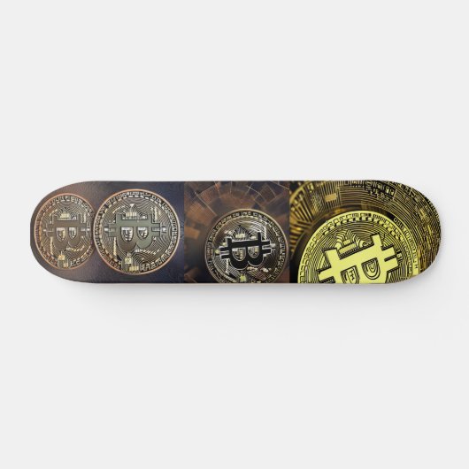 Bitcoin Art Design auf Skateboard (Horizontal)