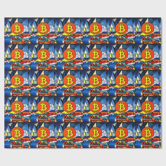 Bitcoin Art Geschenkpapier (Flach)