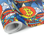 Bitcoin Art Geschenkpapier (Rolleneckpunkt)
