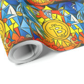 Bitcoin Art Geschenkpapier (Rolleneckpunkt)