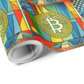 Bitcoin Art Geschenkpapier (Rolleneckpunkt)
