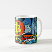 Bitcoin Art Kaffeetasse (VorderseiteRechts)