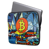 Bitcoin Art Laptopschutzhülle (Vorderseite Links)