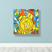 Bitcoin Art Leinwanddruck (Insitu (Holzboden))