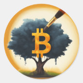 Bitcoin Art Tree Sticker (Vorderseite)