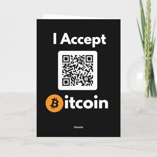 Bitcoin Astronaut - Bit Me QR Code akzeptieren wir Dankeskarte (Rückseite)