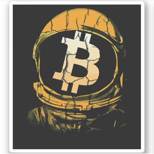 Bitcoin Astronaut-Crypto Astronaut Aufkleber (Vorderseite)