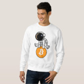 Bitcoin Astronaut Crypto Investor Cartoon Graphic Sweatshirt (Vorne ganz)