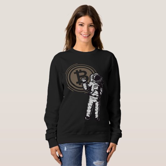 Bitcoin Astronaut  Cryptocurrency   BTC Crypto Sweatshirt (Vorne ganz)