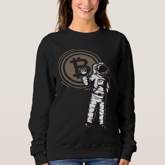 Bitcoin Astronaut Cryptocurrency BTC Crypto Sweatshirt (Vorderseite)