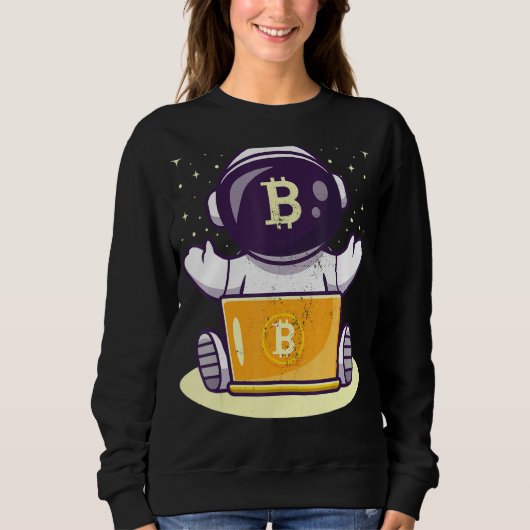 Bitcoin Astronaut Kryptowährungs-Blockkette Crypto Sweatshirt (Vorderseite)