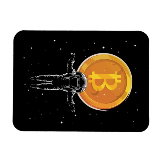 Bitcoin Astronaut zum Mond - Bitcoin Crypto Magnet (Horizontal)