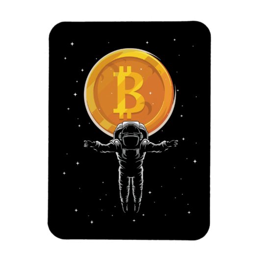 Bitcoin Astronaut zum Mond - Bitcoin Crypto Magnet (Vertikal)