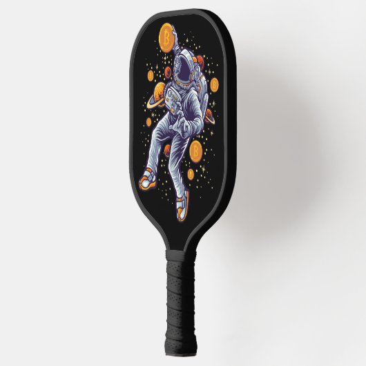 Bitcoin Astronaut zum Mond - Bitcoin Crypto Pickleball Schläger (Links)